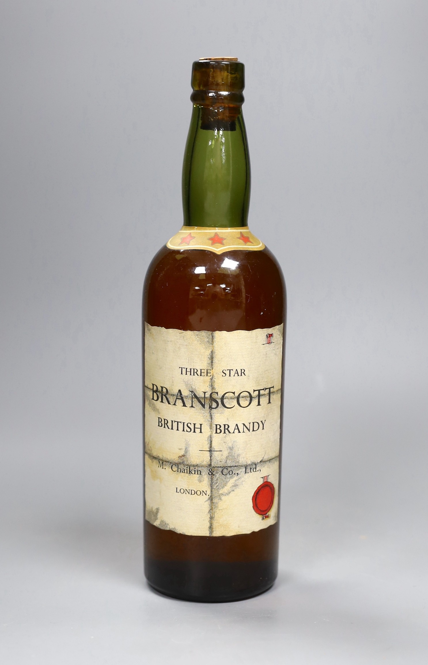 Three star Branscott British Brandy, M. Chaikin & co